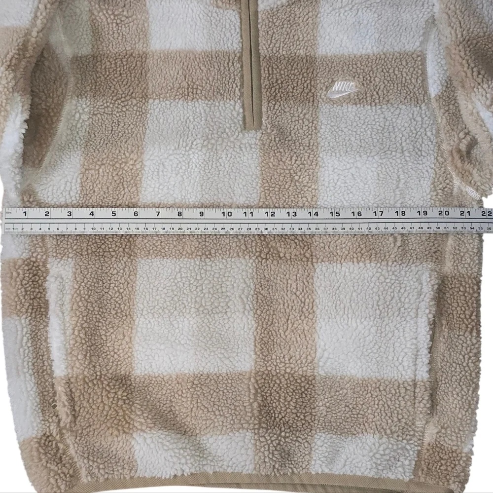 Nike Men's 1/2 Zip Fleece Jacket Tan Cream Pullover Size S